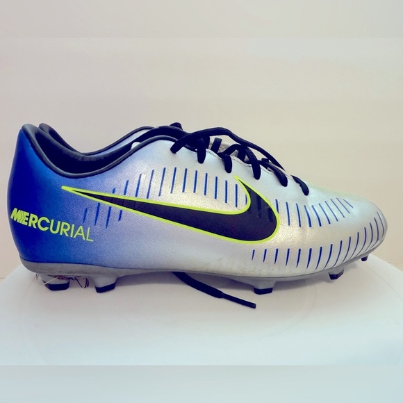 Nike - MercurialX Vortex Iii NJR FG Junior/Youth - Blue & Silver Athletic Cleats - Picture 12 of 12